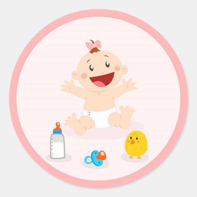 Baby Runt Klistermärke (Framsida)