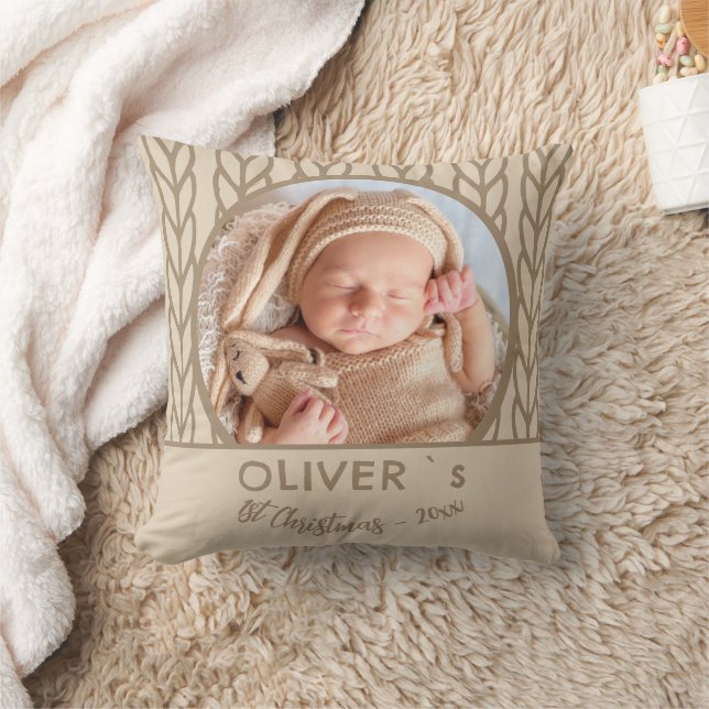 Baby`s 1:a jul stickar foto  kudde (Filt)