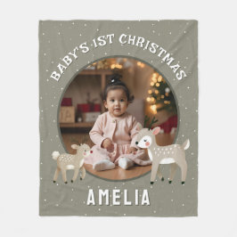 Baby’s 1st Christmas Reindeer Keepsake Photo Fleecefilt