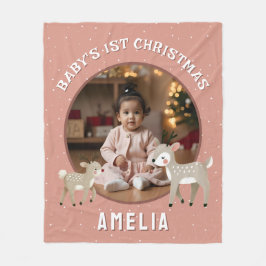 Baby’s 1st Christmas Reindeer Keepsake Photo Fleecefilt