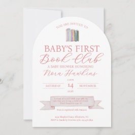 Baby’s First Book Club Baby Shower Invitation Inbjudningar