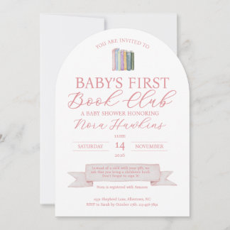 Baby’s First Book Club Baby Shower Invitation Inbjudningar