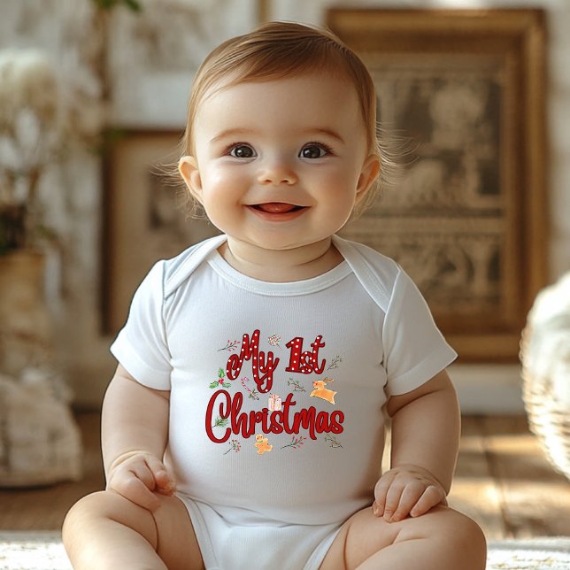 Baby’s First Christmas, Cute Reindeer, Candy Canes T Shirt (Skapare uppladdad)