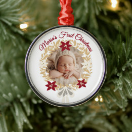 Baby’s First Christmas Gold Wreath Julgransprydnad Metall