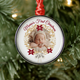 Baby’s First Christmas Gold Wreath  Julgransprydnad Metall