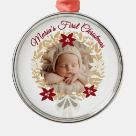 Baby’s First Christmas Gold Wreath  Julgransprydnad Metall