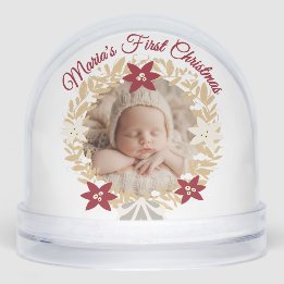 Baby’s First Christmas Gold Wreath Photo
