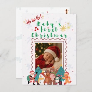 Baby’s First Christmas Personalized  Vykort