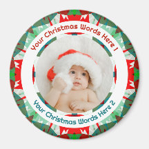 Baby’s First Christmas Red Green Family Photo Gift