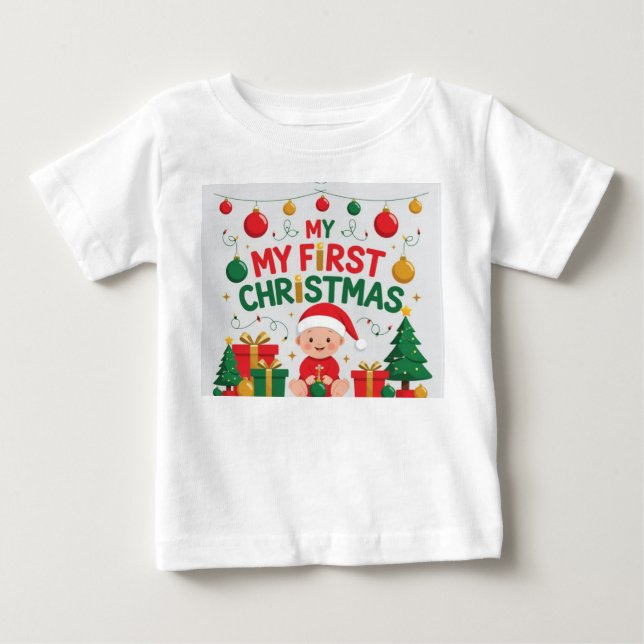 Baby’s First Christmas Shirt | Adorable Xmas Gift T Shirt (Framsida)