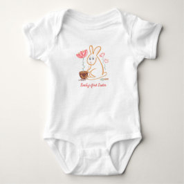 Baby´s first Easter Bunny Garden Hand Drawn Design T Shirt