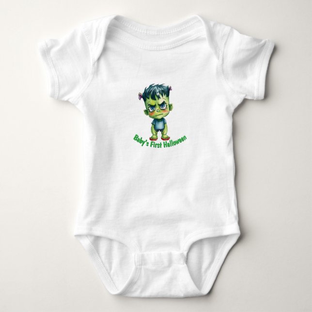 Baby’s First Halloween Frankenstein  T Shirt (Framsida)