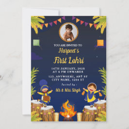 Baby’s First Lohri Celebration Card with Photo Inbjudningar
