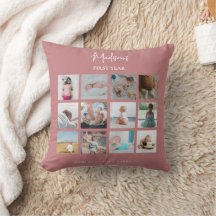 Baby:s första år Foto Collage Födelse Statistik Ro