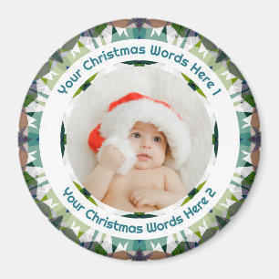 Baby:s första jul gröna foto present minnessaker magnet