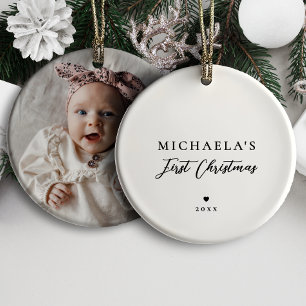 Baby:s första jul Modern minimalistisk bild Julgransprydnad Keramik