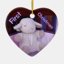 Baby s första jul prydnader Stoppat lamm
