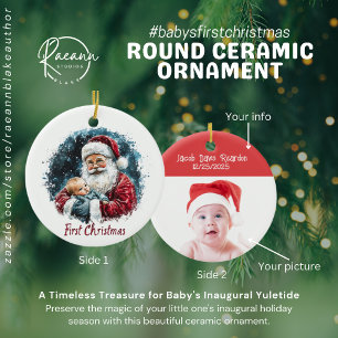 Baby:s första jul runt keramikprydnad julgransprydnad keramik