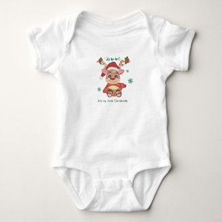 Baby s första jul söta renar högtid t shirt