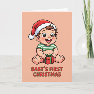 Baby s första jul söta tomte baby pojke present kort
