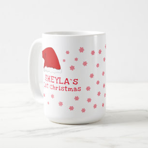 Baby`s Första Jul Tomtehatt Snöflinga Kaffemugg