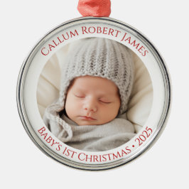 Baby:s första julklapp Namn & år - foto Ornament