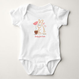 Baby´s första påskharen Trädgård Handritad Design T Shirt