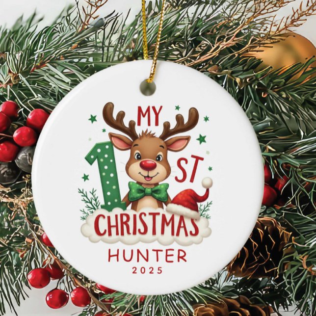 Baby:s första Personlig vid jul Julgransprydnad Keramik (Skapare uppladdad)