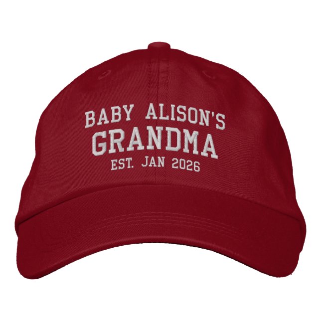Baby’s Grandma Custom Embroidered Hat Broderad Keps (Framsida)