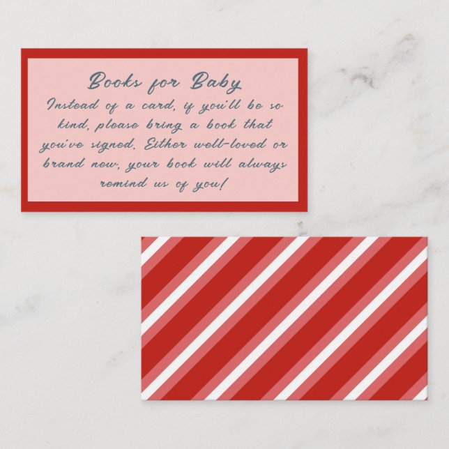 Baby:s kall utanför babyduschen bok begäran tilläggskort (Fram/baksida)