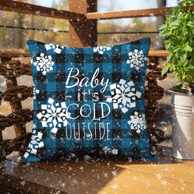 Baby:s Kall utanför det blå svarta Mönster Kudde (Skapare uppladdad)