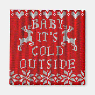 Baby:s Kall utanför Red Ugly Sweater Stil Magnet
