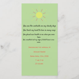 Baby:s tillkännagivande med dikt meddelande