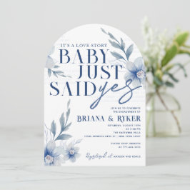 Baby sa precis ja, vit Blommigt Förlovning Inbjudningar