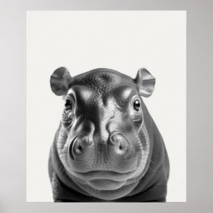 Baby Safari African Jungle Animals Hippopotamus Poster