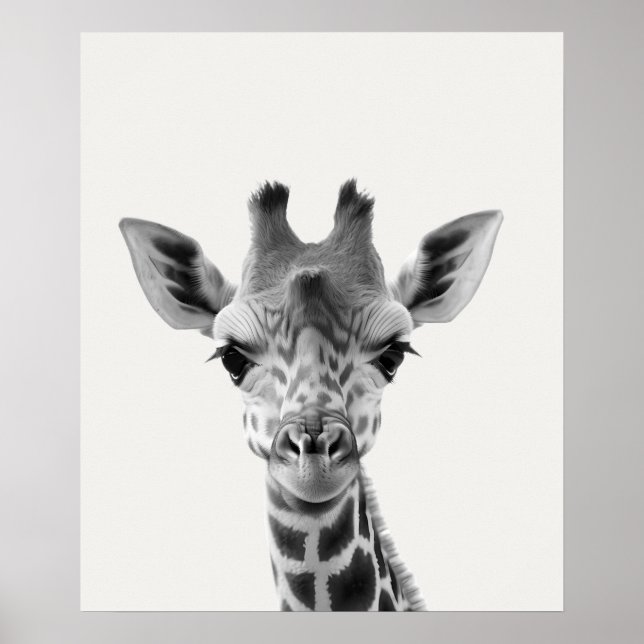Baby Safari Afrikanska Djungeldjur Giraff Poster (Framsidan)