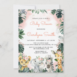 Baby Safari Animals Baby Shower-inbjudan Inbjudningar