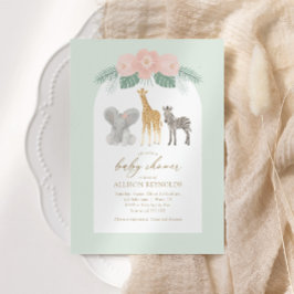 Baby Safari Animals Baby Shower-inbjudan Inbjudningar