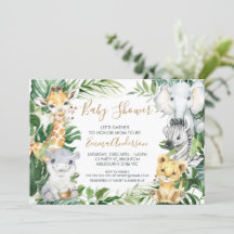 Baby Safari Animals i Greenery Baby Shower