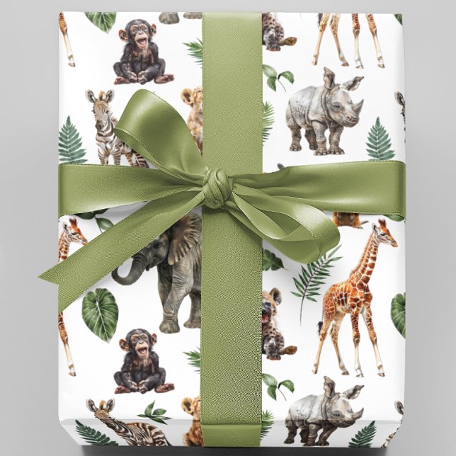 Baby Safari Animals Presentpapper (Skapare uppladdad)