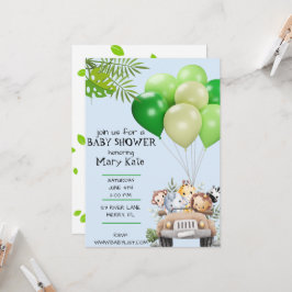 Baby Safari Baby Shower Inbjudan