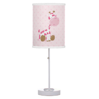 Baby Safari Rosa Sömnig Giraffe Nursery Art Gift