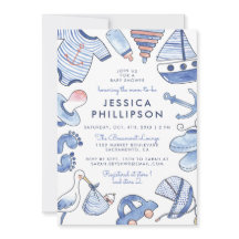 Baby Sailor | Blue Nautical Watercolor Baby Shower