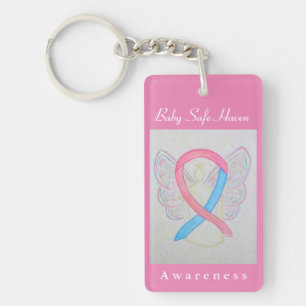 Baby Säker Haven Awareness Ribbon Angel Keychain