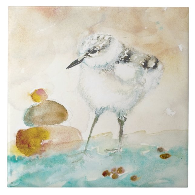 Baby Sandpiper Ceramic Kitchen Tile Kakelplatta (Framsidan)