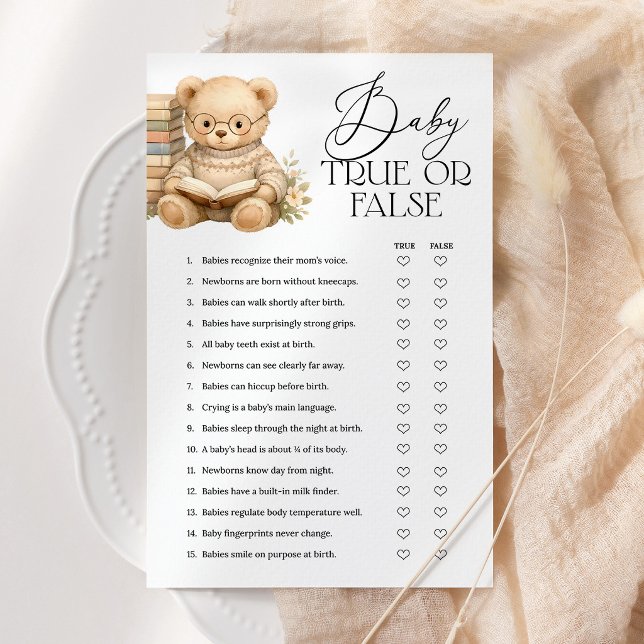 Baby Sant eller falskt Björn Bebis Duscht Trivia S (Skapare uppladdad)