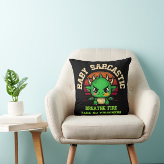Baby Sarcastic Dragon Breathe Fire Kudde