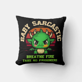 Baby Sarcastic Dragon Breathe Fire Kudde