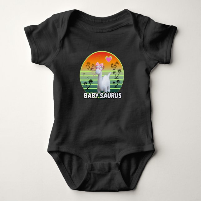 Baby Saurus - Utkast Dinosaur Baby Design T Shirt (Framsida)