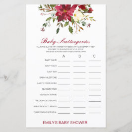 Baby Scattergories Baby Shower Game PRINTED